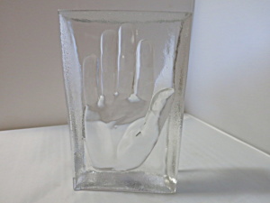 Vintage Claus Josep Riedel Crystal Glass Hand Form Sculpture